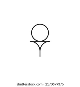 Sport, hobby, activity concept. Vector minimalistic sign drawn in flat style. Perfect for stores, shops, advertisement. Line icon of golf