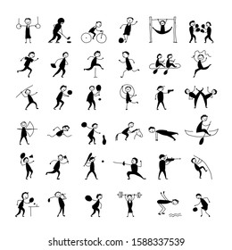 Sport and hobby, icons set for your design. Vector illustration