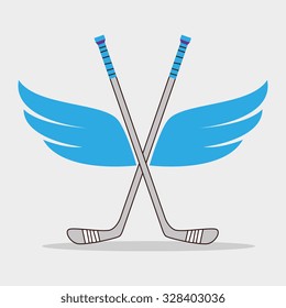 Sport hockey equipment  design over white background, vector graphic.