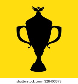 Sport hockey equipment design over yellow background, vector graphic