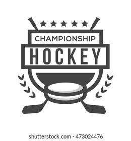 Sport Hockey Logo Black White Vintage Stock Vector (Royalty Free ...