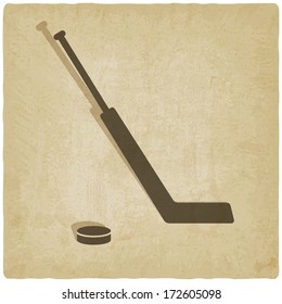 sport hockey old background - vector illustration