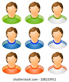 Sport human icons set; varicoloured;  isolated vector illustration