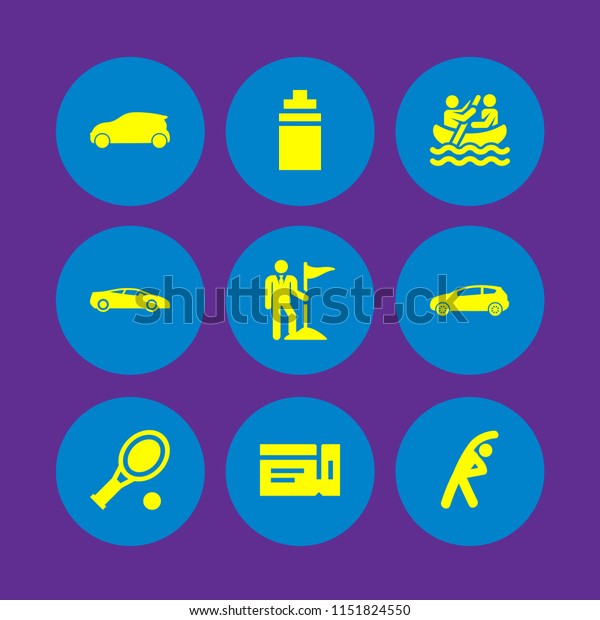 sport\
icon. 9 sport set with car, isotonic, ticket and sports and\
competition vector icons for web and mobile\
app