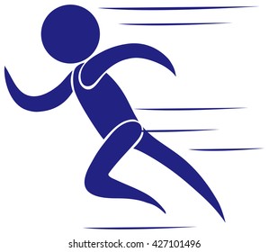 Sport icon of athelte running illustration