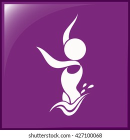 Sport icon of athlete diving illustration