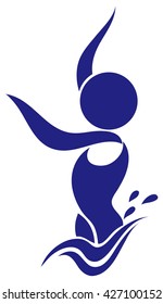 Sport icon of athlete doing synchronized swimming illustration