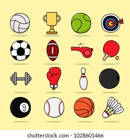 sport icon - sport ball , volleyball, trophy, tennis ball, soccer, whistle, basketball