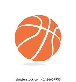 Sport icon. Basketball ball, simple flat logo template. Modern emblem for sport news or team. Isolated vector illustration.