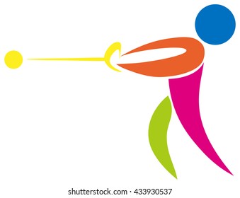 Sport icon design for hammer throwing illustration