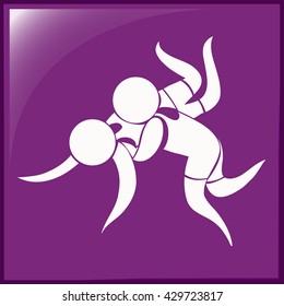 Sport icon design for wrestling illustration