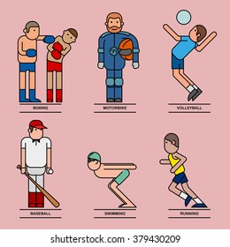 Sport icon and elements with flat design, illustration vector.
