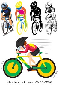 Sport icon for man doing cycling illustration