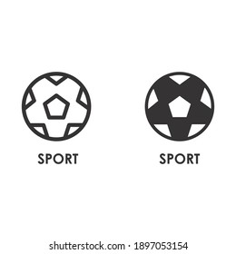Sport icon on thin and bold vector illustration for online store or web store or else
