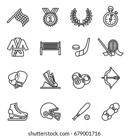 Sport Icon set 2. Line Style stock vector.