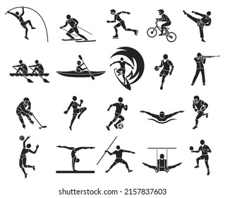 Sport Icon Set Black Color Stock Vector (Royalty Free) 2157837603 ...