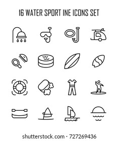 Sport  icon set. Collection of high quality outline pool pictograms in modern flat style. Swimming black pool symbol for web design and mobile app on white background. Diving line logo.
