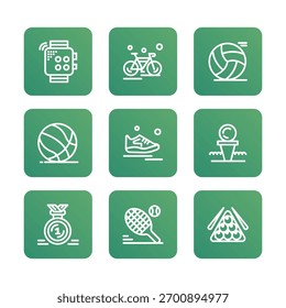 Conjunto de iconos deportivos colección. Ilustración de icono de Vector