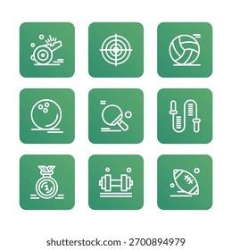 Coleção de conjuntos de ícones de esporte. Ilustração de ícone de vetor