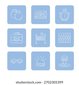Conjunto de iconos deportivos colección. Ilustración de icono de Vector