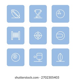 Conjunto de iconos deportivos colección. Ilustración de icono de Vector