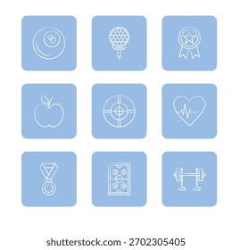 Conjunto de iconos deportivos colección. Ilustración de icono de Vector