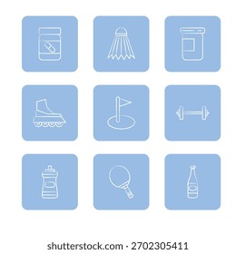 Conjunto de iconos deportivos colección. Ilustración de icono de Vector