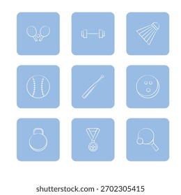 Conjunto de iconos deportivos colección. Ilustración de icono de Vector