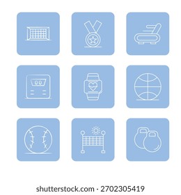 Conjunto de iconos deportivos colección. Ilustración de icono de Vector