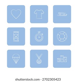 Conjunto de iconos deportivos colección. Ilustración de icono de Vector