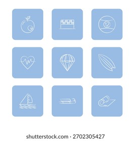 Conjunto de iconos deportivos colección. Ilustración de icono de Vector