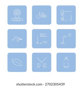 Conjunto de iconos deportivos colección. Ilustración de icono de Vector