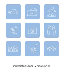 Conjunto de iconos deportivos colección. Ilustración de icono de Vector