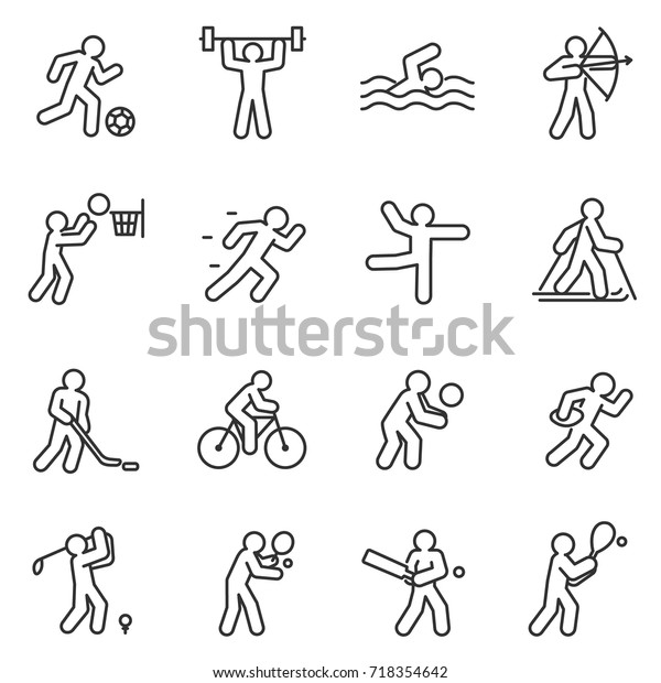 Sport Icon Set Different Kinds Sports Stock Vector (Royalty Free ...