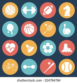 Sport icon. Set elements, objects of sport, recreation, entertainment. Web and mobile app. Vector illustration
