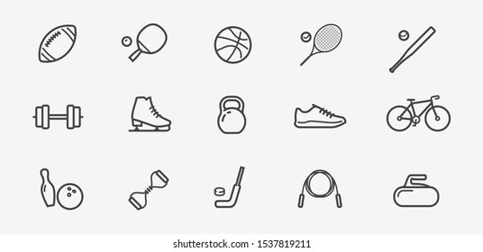 Sport icon set. Fitness, workout, gym symbol. Vector illustration