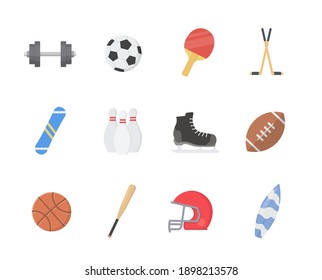 Sport icon set in flat style design