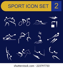Sport icon set. Flat style. Vector illustration