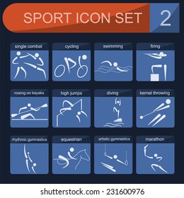 Sport icon set. Flat style. Vector illustration