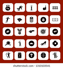 sport icon set with football cup, ping pong and woman shoe on the pedal vector illustration