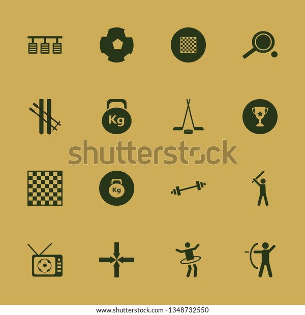sport icon set with gymnastic hula
hoop, baseball player and pedals vector
illustration