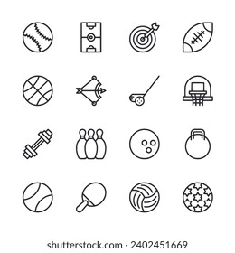 Sport icon set isolated on white