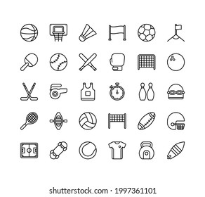 Sport icon set with loutline icon