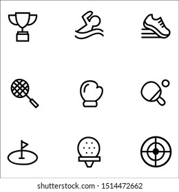 Sport icon set on white background.