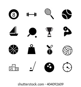 Sport icon set on white background