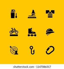 sport icon set. roller skate, hook and proteins vector icon for graphic design and web