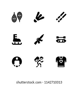 sport icon set. ski, canoe and shirt vector icon for graphic design and web