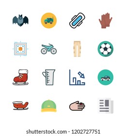 sport icon set. vector set about sled, aim, football and bat icons set.