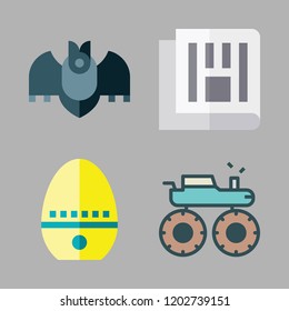 sport icon set. vector set about timer, monster truck, bat and newspaper icons set.