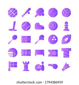 Sport icon set vector gradient for website, mobile app, presentation, social media. Suitable for user interface and user experience.